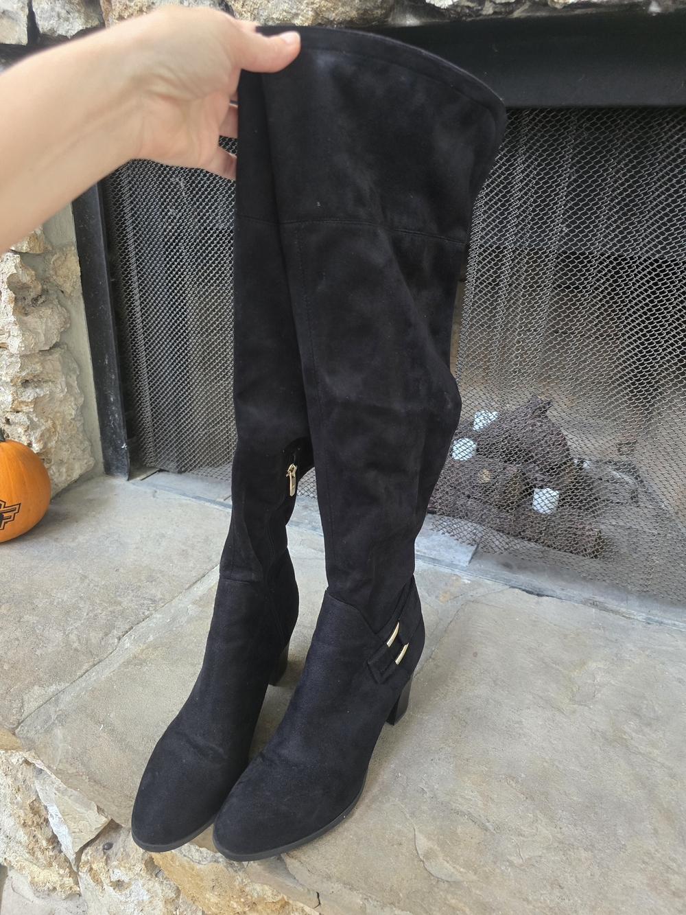 Marc Fisher Black Suede Over-the-Knee Boots